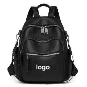 Compact Vegan Leather Backpack for Women