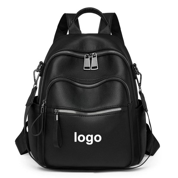 Compact Vegan Leather Backpack for Women