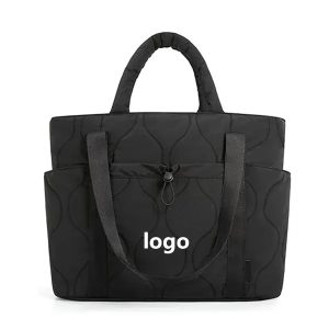Lightweight Quilted Tote Bag with Laptop Protection