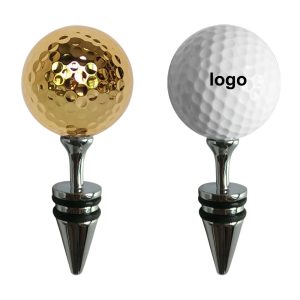 Golf-Themed Metal Wine Bottle Stopper