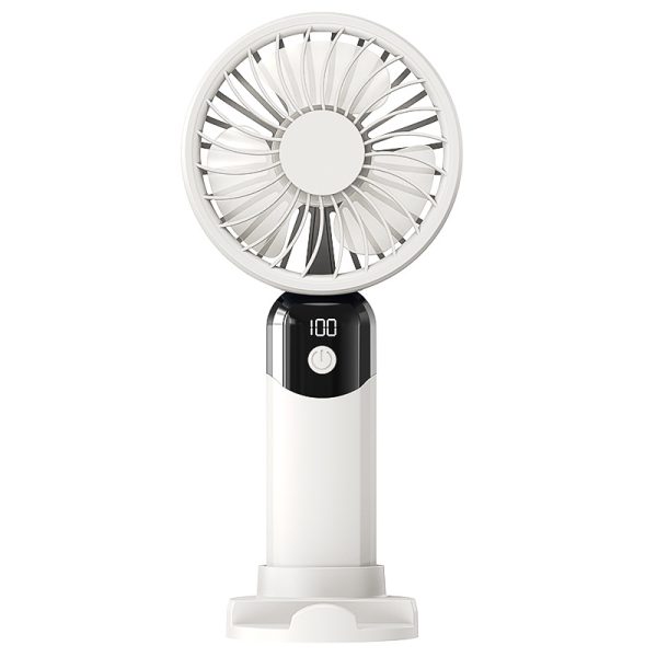 Portable Handheld Fan with LED Screen and Phone Stand - Image 2