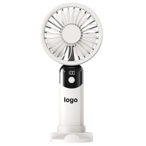 Portable Handheld Fan with LED Screen and Phone Stand
