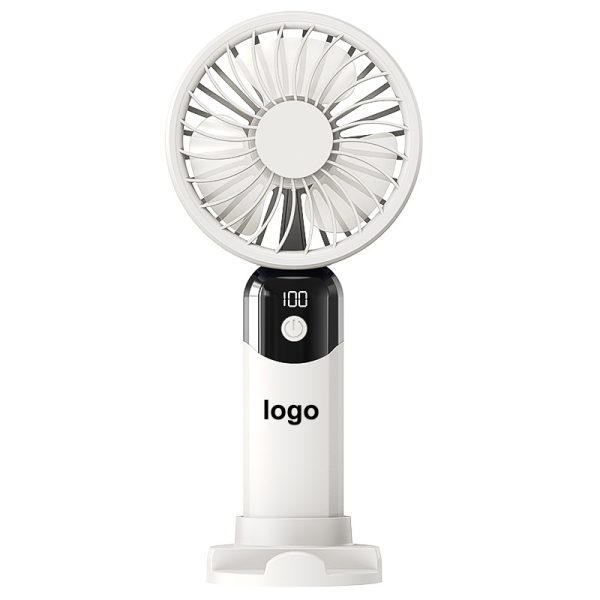 Portable Handheld Fan with LED Screen and Phone Stand